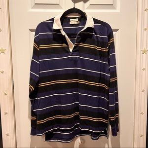 Urban Outfitters Striped Collared Blue Long Sleeve Polo Top XS